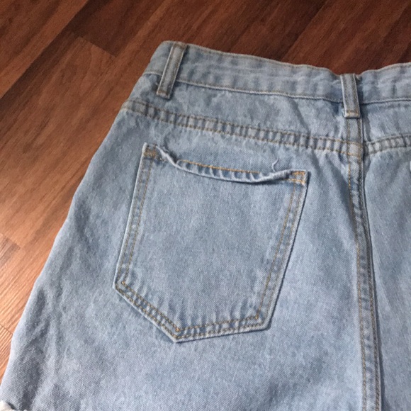 Juniors Shein Ripped side tie Jean shorts - Picture 6 of 9